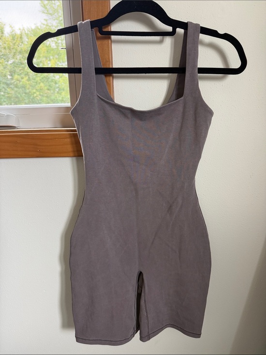 SKIMS Pants - SKIMS Sleeveless Square Neck Ribbed Romper in Mauve Brown
